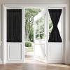 MIULEE Non-See-Through French Door Curtains for Door Window, Privacy Light Filtering Sheer Curtains for Decoration, Window Drapes with Rod Pocket and Tie Back, Cream, 26 x 72 inches, 2 Panels(Black)