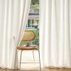 MIULEE Non-See-Through Privacy Linen Curtains 2 Panels, Christmas Emerald Green Light Filtering Window Curtains Textured Back Tab Semi Sheer Drapes for Bedroom Living Room, 52 x 90 Inches Long(Natural)