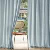 MIULEE Non-See-Through Privacy Linen Curtains 2 Panels, Christmas Emerald Green Light Filtering Window Curtains Textured Back Tab Semi Sheer Drapes for Bedroom Living Room, 52 x 90 Inches Long(Stone Blue)