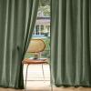 MIULEE Non-See-Through Privacy Linen Curtains 2 Panels, Christmas Emerald Green Light Filtering Window Curtains Textured Back Tab Semi Sheer Drapes for Bedroom Living Room, 52 x 90 Inches Long(Olive Green)