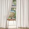MIULEE Non-See-Through Privacy Linen Curtains 2 Panels, Christmas Emerald Green Light Filtering Window Curtains Textured Back Tab Semi Sheer Drapes for Bedroom Living Room, 52 x 90 Inches Long(White)