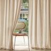 MIULEE Non-See-Through Privacy Linen Curtains 2 Panels, Christmas Emerald Green Light Filtering Window Curtains Textured Back Tab Semi Sheer Drapes for Bedroom Living Room, 52 x 90 Inches Long(Light Brown)