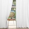 MIULEE Non-See-Through Privacy Linen Curtains 2 Panels, Christmas Emerald Green Light Filtering Window Curtains Textured Back Tab Semi Sheer Drapes for Bedroom Living Room, 52 x 90 Inches Long(Pure White)