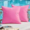 MIULEE Outdoor Christmas Pillow Covers Red Waterproof Decorative Patio Throw Pillow Covers Fade Resistant for Furniture Tent Couch Sofa Living Room Pack of 2 Spring Summer Pillowcases 18×18 Inch(Pink)
