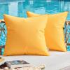 MIULEE Outdoor Christmas Pillow Covers Red Waterproof Decorative Patio Throw Pillow Covers Fade Resistant for Furniture Tent Couch Sofa Living Room Pack of 2 Spring Summer Pillowcases 18×18 Inch(Yellow)