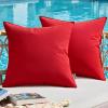 MIULEE Outdoor Christmas Pillow Covers Red Waterproof Decorative Patio Throw Pillow Covers Fade Resistant for Furniture Tent Couch Sofa Living Room Pack of 2 Spring Summer Pillowcases 18×18 Inch(Red)