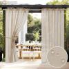 MIULEE Outdoor Sheer Curtain for Patio Waterproof – 2 Panels Ivory Privacy Drape Voile Curtain Rod Pocket for Porch,Pergola, Cabana, Gazebo, 54 X 84 Inch Long(Beige)