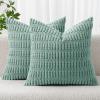 MIULEE Pack of 2 Christmas Red Corduroy Decorative Pillow Covers 18×18 Inch Soft Boho Striped Throw Pillow Covers Modern Farmhouse Home Decor for Sofa Living Room Couch Bed(Teal Green)