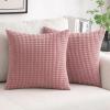 MIULEE Pack of 2 Corduroy Soft Soild Decorative Square Throw Pillow Covers Set Cushion Case for Sofa Bedroom Car 12×20 Inch Inch 30 x 50 cm(Blush Pink)