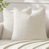 MIULEE Pack of 2 Corduroy Soft Soild Decorative Square Throw Pillow Covers Set Cushion Case for Sofa Bedroom Car 12×20 Inch Inch 30 x 50 cm(Cream White)