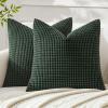 MIULEE Pack of 2 Corduroy Soft Soild Decorative Square Throw Pillow Covers Set Cushion Case for Sofa Bedroom Car 12×20 Inch Inch 30 x 50 cm(Dark Green)