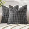 MIULEE Pack of 2 Corduroy Soft Soild Decorative Square Throw Pillow Covers Set Cushion Case for Sofa Bedroom Car 12×20 Inch Inch 30 x 50 cm(Grey)