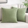 MIULEE Pack of 2 Corduroy Soft Soild Decorative Square Throw Pillow Covers Set Cushion Case for Sofa Bedroom Car 12×20 Inch Inch 30 x 50 cm(Light Green)