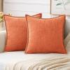 MIULEE Pack of 2 Couch Throw Pillow Covers 18×18 Inch Coastal Aqua Blue Farmhouse Decorative Pillow Covers with Stitched Edge Soft Chenille Solid Dyed Spring Pillow Covers for Sofa Bed Living Room(Coral Red)