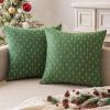 MIULEE Pack of 2 Decorative Burlap Linen Euro Sham Throw Pillow Covers for Sofa Couch Bed 24×24 Inch Modern Farmhouse Vintage Pillowcases Rustic Woven Textured Cushion Cover Blue(Christmas Green)