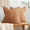 MIULEE Pack of 2 Decorative Burlap Linen Euro Sham Throw Pillow Covers for Sofa Couch Bed 24×24 Inch Modern Farmhouse Vintage Pillowcases Rustic Woven Textured Cushion Cover Blue(Brick)