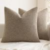 MIULEE Pack of 2 Decorative Farmhouse Linen Pillow Covers Rustic Boho Accent Outdoor Couch Throw Pillow Covers for Cushion Bed Sofa Living Room Home Decor 20×20 Inch Neutral(Brown)
