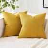 MIULEE Pack of 2 Decorative Linen Burlap Textured Pillow Covers Farmhouse Boho Accent Pillowcases Spring Home Decor for Couch Sofa Bedroom Living Room 18×18 Inch Light Olive Green(Bright Yellow)