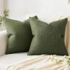 MIULEE Pack of 2 Decorative Linen Burlap Textured Pillow Covers Farmhouse Boho Accent Pillowcases Spring Home Decor for Couch Sofa Bedroom Living Room 18×18 Inch Light Olive Green(Dark Olive Green)