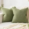 MIULEE Pack of 2 Decorative Linen Burlap Textured Pillow Covers Farmhouse Boho Accent Pillowcases Spring Home Decor for Couch Sofa Bedroom Living Room 18×18 Inch Light Olive Green(Light Olive Green)