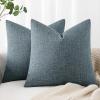 MIULEE Pack of 2 Decorative Linen Burlap Textured Pillow Covers Farmhouse Boho Accent Pillowcases Spring Home Decor for Couch Sofa Bedroom Living Room 18×18 Inch Light Olive Green(Dusty Blue)