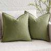 MIULEE Pack of 2 Decorative Linen Pillow Covers Boho Farmhouse Modern Soft Accent Throw Pillows Neutral Cushion Covers for Sofa Couch Bed Living Room Home Decor, 18×18 Inch Olive Green(Sage Green)