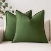 MIULEE Pack of 2 Decorative Linen Pillow Covers Boho Farmhouse Modern Soft Accent Throw Pillows Neutral Cushion Covers for Sofa Couch Bed Living Room Home Decor, 18×18 Inch Olive Green(Moss Green)