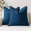 MIULEE Pack of 2 Decorative Linen Pillow Covers Boho Farmhouse Modern Soft Accent Throw Pillows Neutral Cushion Covers for Sofa Couch Bed Living Room Home Decor, 18×18 Inch Olive Green(Navy)
