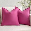 MIULEE Pack of 2 Decorative Linen Pillow Covers Boho Farmhouse Modern Soft Accent Throw Pillows Neutral Cushion Covers for Sofa Couch Bed Living Room Home Decor, 18×18 Inch Olive Green(Hot Pink)