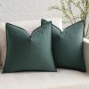 MIULEE Pack of 2 Decorative Linen Pillow Covers Boho Farmhouse Modern Soft Accent Throw Pillows Neutral Cushion Covers for Sofa Couch Bed Living Room Home Decor, 18×18 Inch Olive Green(Deep Green)