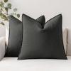 MIULEE Pack of 2 Decorative Linen Pillow Covers Boho Farmhouse Modern Soft Accent Throw Pillows Neutral Cushion Covers for Sofa Couch Bed Living Room Home Decor, 18×18 Inch Olive Green(Dark Gray)