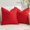 MIULEE Pack of 2 Decorative Linen Pillow Covers Boho Farmhouse Modern Soft Accent Throw Pillows Neutral Cushion Covers for Sofa Couch Bed Living Room Home Decor, 18×18 Inch Olive Green(Christmas Red)