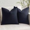 MIULEE Pack of 2 Decorative Linen Pillow Covers Boho Farmhouse Modern Soft Accent Throw Pillows Neutral Cushion Covers for Sofa Couch Bed Living Room Home Decor, 18×18 Inch Olive Green(Navy Blue)