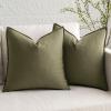 MIULEE Pack of 2 Decorative Linen Pillow Covers Boho Farmhouse Modern Soft Accent Throw Pillows Neutral Cushion Covers for Sofa Couch Bed Living Room Home Decor, 18×18 Inch Olive Green(Greyish Green)