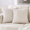 MIULEE Pack of 2 Decorative New Luxury Series Style Cream White Faux Fur Throw Pillow Covers Super Soft Wool Pillow Cases Cushion Covers for Sofa Bedroom Living Room 18×18 Inch 45×45 cm