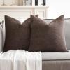 MIULEE Pack of 2 Orange Decorative Pillow Covers 16×16 Inch Soft Chenille Couch Throw Pillows Farmhouse Cushion Covers for Home Decor Sofa Bedroom Living Room(Dark Brown)