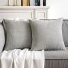 MIULEE Pack of 2 Orange Decorative Pillow Covers 16×16 Inch Soft Chenille Couch Throw Pillows Farmhouse Cushion Covers for Home Decor Sofa Bedroom Living Room(Light Grey)