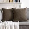 MIULEE Pack of 2 Orange Decorative Pillow Covers 16×16 Inch Soft Chenille Couch Throw Pillows Farmhouse Cushion Covers for Home Decor Sofa Bedroom Living Room(Brown)