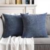 MIULEE Pack of 2 Orange Decorative Pillow Covers 16×16 Inch Soft Chenille Couch Throw Pillows Farmhouse Cushion Covers for Home Decor Sofa Bedroom Living Room(Blue)