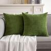 MIULEE Pack of 2 Orange Decorative Pillow Covers 16×16 Inch Soft Chenille Couch Throw Pillows Farmhouse Cushion Covers for Home Decor Sofa Bedroom Living Room(Moss Green)