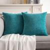 MIULEE Pack of 2 Orange Decorative Pillow Covers 16×16 Inch Soft Chenille Couch Throw Pillows Farmhouse Cushion Covers for Home Decor Sofa Bedroom Living Room(Teal Blue)