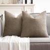 MIULEE Pack of 2 Orange Decorative Pillow Covers 16×16 Inch Soft Chenille Couch Throw Pillows Farmhouse Cushion Covers for Home Decor Sofa Bedroom Living Room(Light Brown)