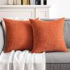 MIULEE Pack of 2 Orange Decorative Pillow Covers 16×16 Inch Soft Chenille Couch Throw Pillows Farmhouse Cushion Covers for Home Decor Sofa Bedroom Living Room(Burnt Orange)
