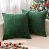 MIULEE Pack of 2 Orange Decorative Pillow Covers 16×16 Inch Soft Chenille Couch Throw Pillows Farmhouse Cushion Covers for Home Decor Sofa Bedroom Living Room(Dark Green)