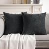 MIULEE Pack of 2 Orange Decorative Pillow Covers 16×16 Inch Soft Chenille Couch Throw Pillows Farmhouse Cushion Covers for Home Decor Sofa Bedroom Living Room(Black)
