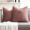 MIULEE Pack of 2 Orange Decorative Pillow Covers 16×16 Inch Soft Chenille Couch Throw Pillows Farmhouse Cushion Covers for Home Decor Sofa Bedroom Living Room(Blush Pink)