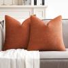 MIULEE Pack of 2 Orange Decorative Pillow Covers 16×16 Inch Soft Chenille Couch Throw Pillows Farmhouse Cushion Covers for Home Decor Sofa Bedroom Living Room(Orange)