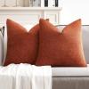 MIULEE Pack of 2 Orange Decorative Pillow Covers 16×16 Inch Soft Chenille Couch Throw Pillows Farmhouse Cushion Covers for Home Decor Sofa Bedroom Living Room(Rust)