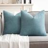 MIULEE Pack of 2 Orange Decorative Pillow Covers 16×16 Inch Soft Chenille Couch Throw Pillows Farmhouse Cushion Covers for Home Decor Sofa Bedroom Living Room(Blue Gray)