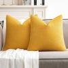 MIULEE Pack of 2 Orange Decorative Pillow Covers 16×16 Inch Soft Chenille Couch Throw Pillows Farmhouse Cushion Covers for Home Decor Sofa Bedroom Living Room(Goose Yellow)